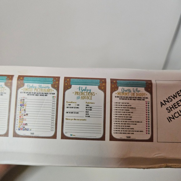 Neatz Baby Shower Games Set 5 Activities 250 Sheets - Picture 10 of 11